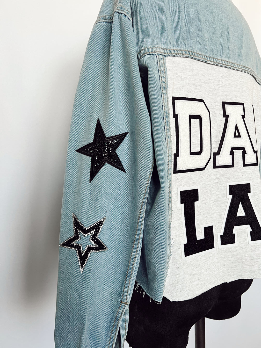 Dallas Fuzzy Letter Star Jean Jacket