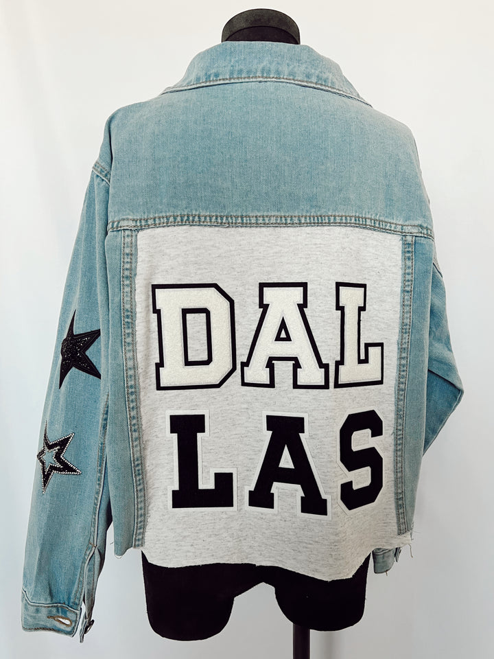 Dallas Fuzzy Letter Star Jean Jacket